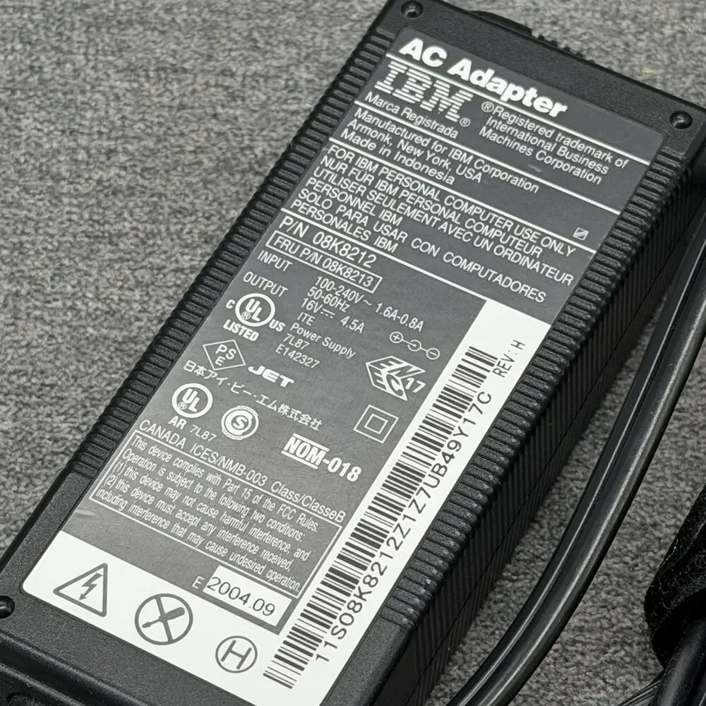 Genuine IBM 08K8212 AC Power Adapter 16V 4.5A 72W OEM Laptop Charger UNTESTED
